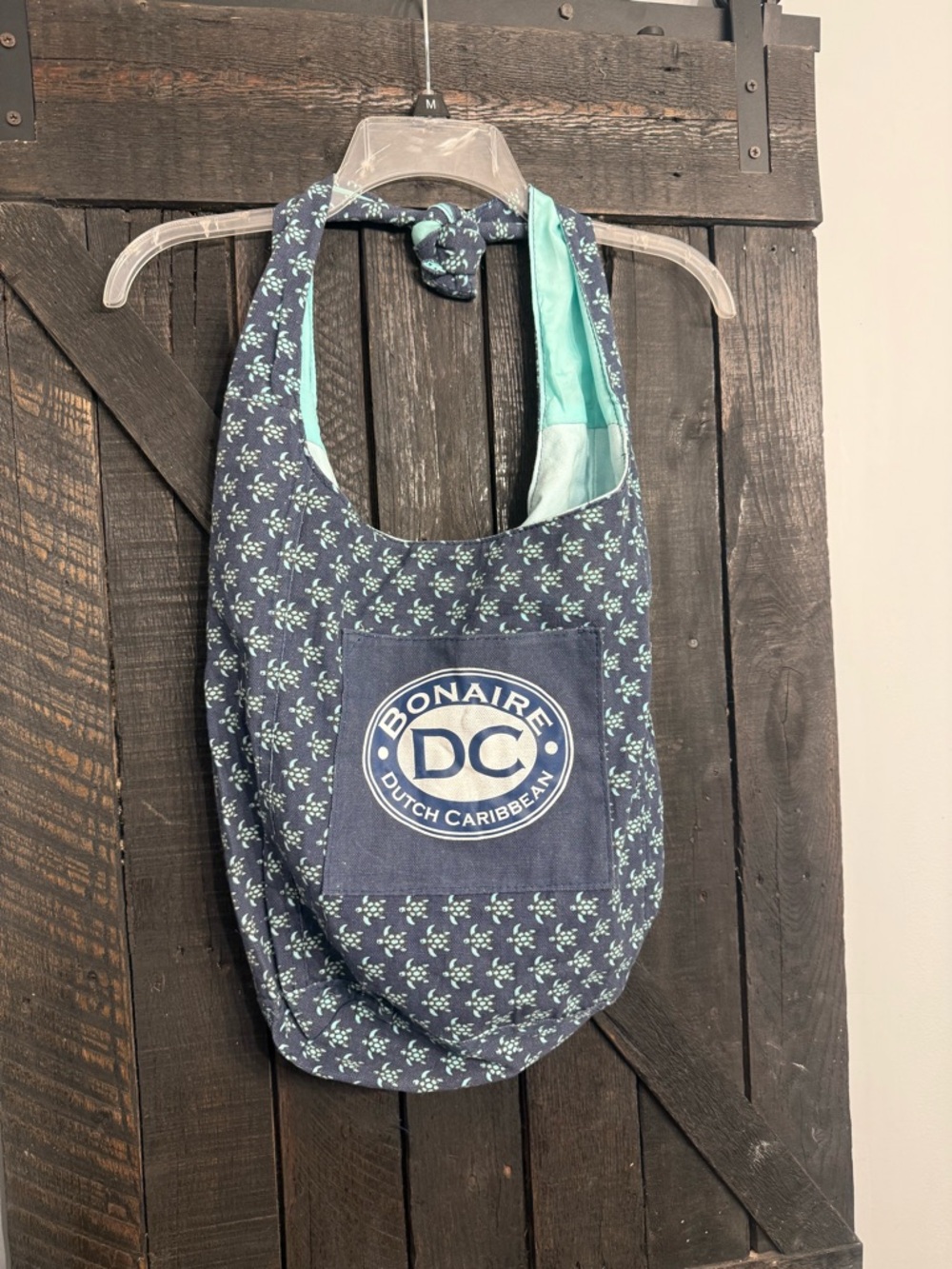 Bonaire Dutch Caribbean Navy Floral Shoulder Bag Tote